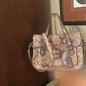 CoachCampbell exotic Beige Snakeskin embossed SatchelM1320-F27895